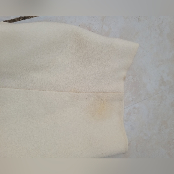 White Cream Wool Beaded Embalished  Skirt and Blazer Jacket Set Suit Size 20W - Picture 17 of 17